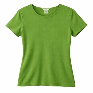 Nygard Collection Women Green SS T-Shirt Soie/Nylon Blend Casual Size S